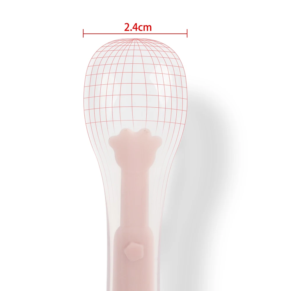 Newsun Colorful Animal Shape Bear Training Spoons Silicon Tableware Silicone Baby Feeding Spoon