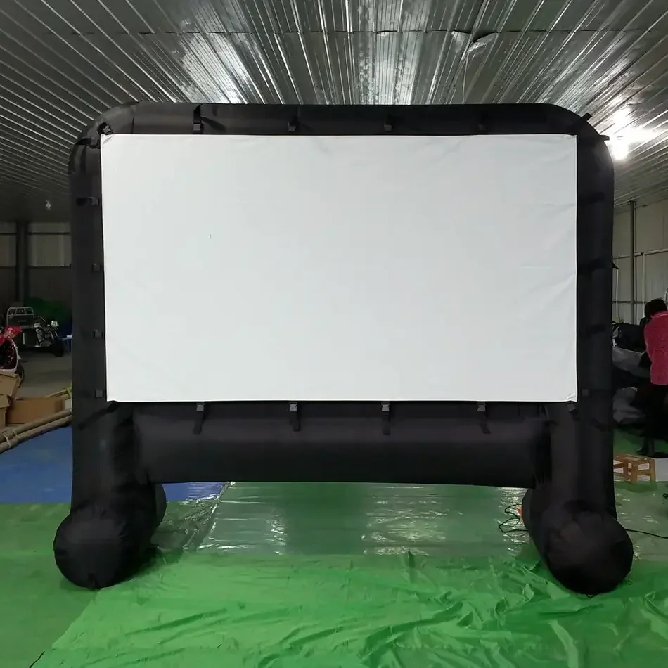 20FT Movie Svcreen 16FT Inflatable Screen with 250W Blower Family Inflatable Projector Screen Outdoor Party Backyard Cinema