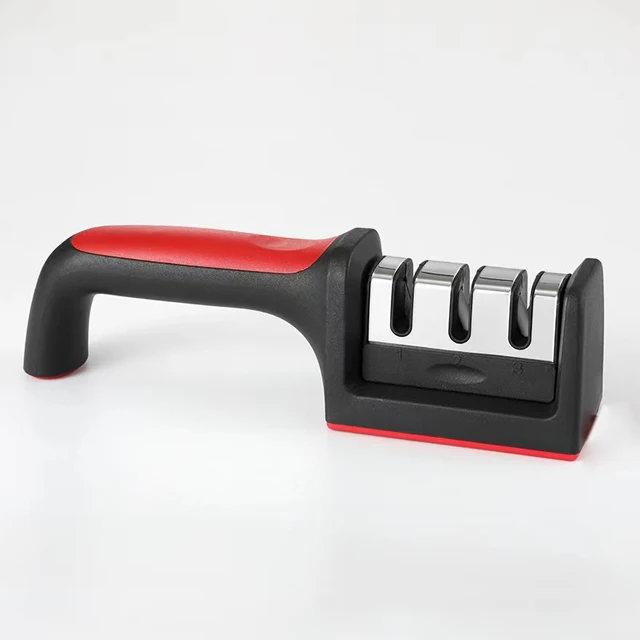 Low Price Handheld Metal Multi Function Kitchen Accessories Gadget Quick Knife Sharpen Tool Machine 3 Stages Sharpener