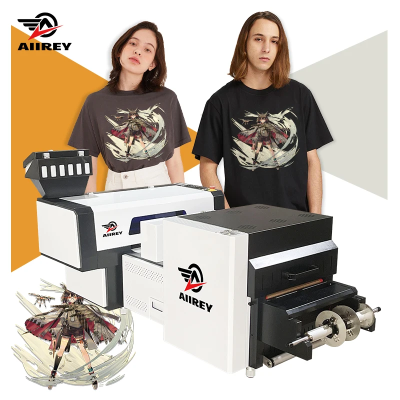 Hot sale Factory sale Automatic Full 30cm dual head XP600 PET film inkjet DTF T-shirt printer with spill powder machine L130