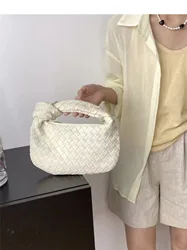 ins Popular New Woven Suede Handbag Ladies Woven Knotted Cloud Bags Clutch Bag