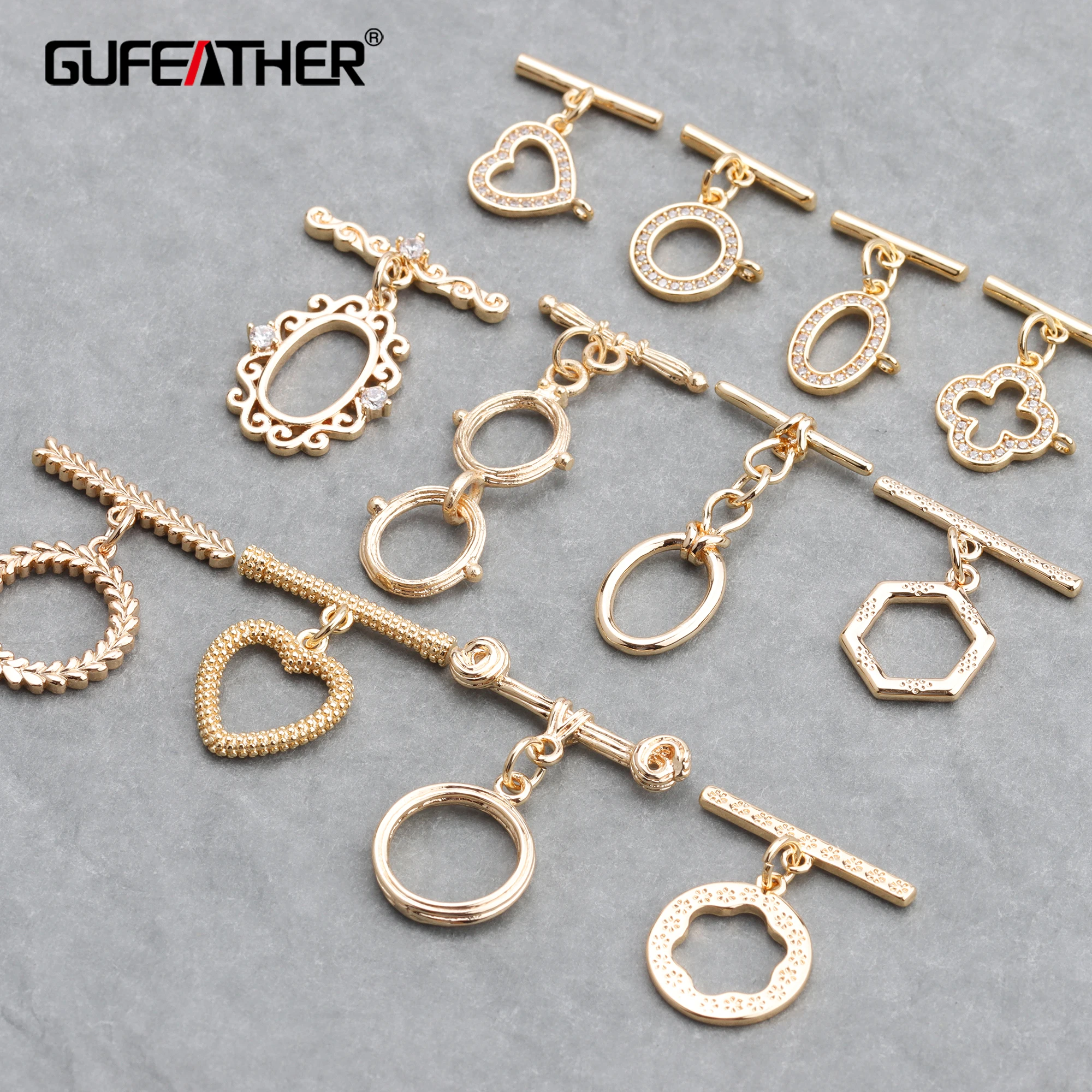 M738 18K Gold Plated Clasps Diy Necklace Bracelet Connectors Jewelry Making Accessories  10 pcs/lot