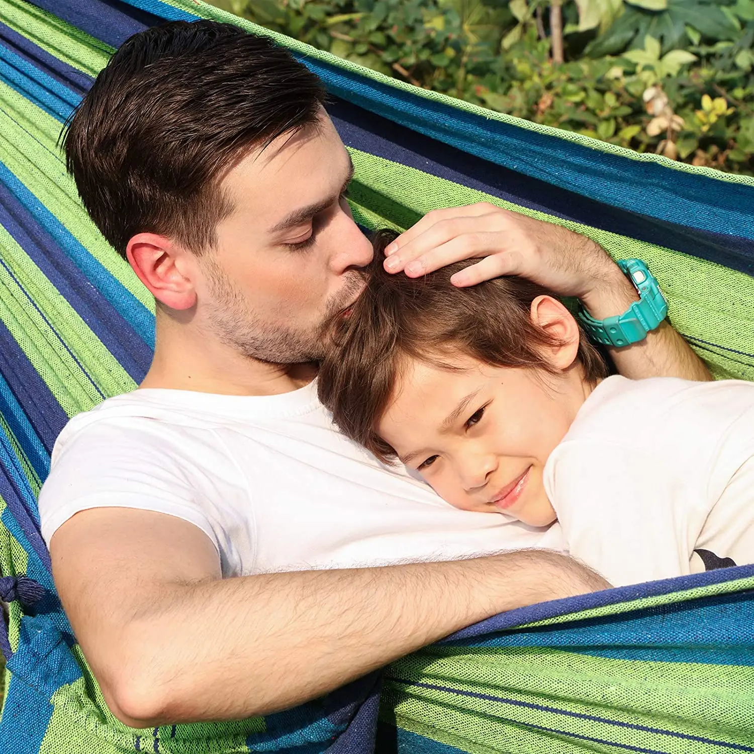 Tropical garden outdoor portable folding beach travel hammock canvas camping hammock swing with mounting straps