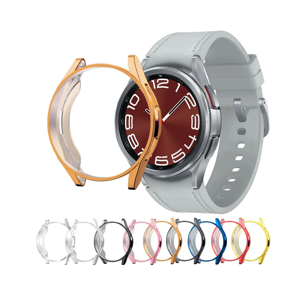 Soft TPU Bumper Cover Plating Watch Case For Samsung Watch 6 40mm 44mm Protector Bumper Case Protective Cover Frame