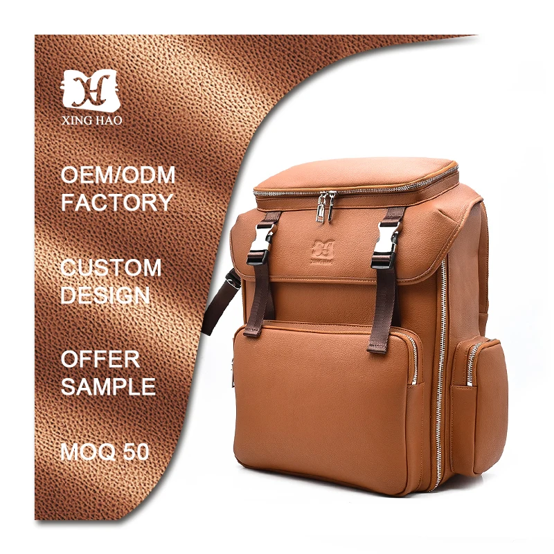 Factory Custom Premium Quality Microfiber Leather Large Storage Camera Backpack For Travel