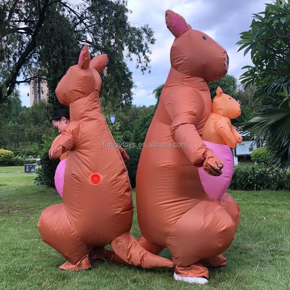 Unisex Kangaroo Inflatable Costume for Adults Kangaroo Dress Suit for Purim Halloween Party Cosplay