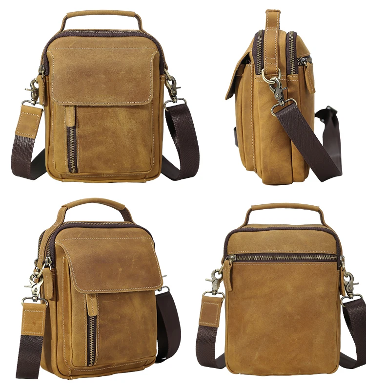 Tiding Retro Leather Men Customized Fashion New Shoulder Messenger Crossbody Bag