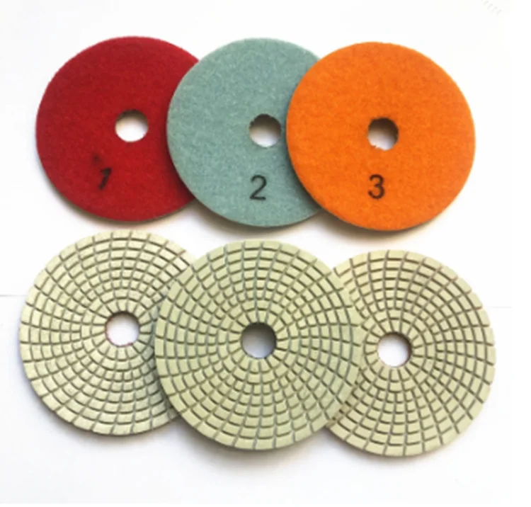 Low Price 4 Inch 3 Steps Diamond Stone Dry Diamond Polishing Pads Grinding Pads