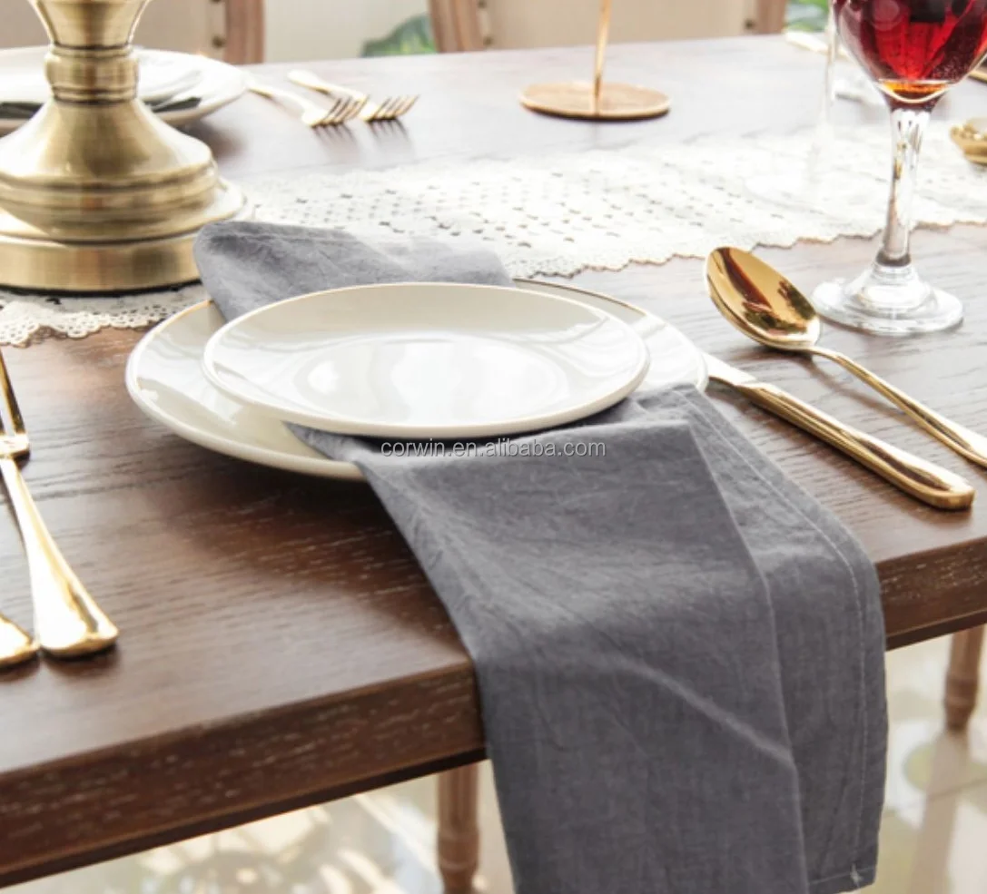 100% Красивая хлопковая салфетка, свадебная настольная салфетка, салфетки для коктейльной вечеринки, квадратные простые окрашенные повседневные складные простые классические салфетки