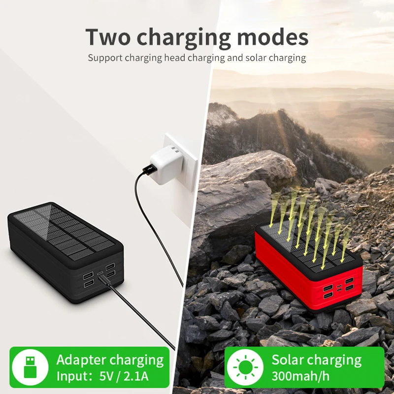 Bank power energy solaire solar power bank chargers 50000 mah power bank with flash light