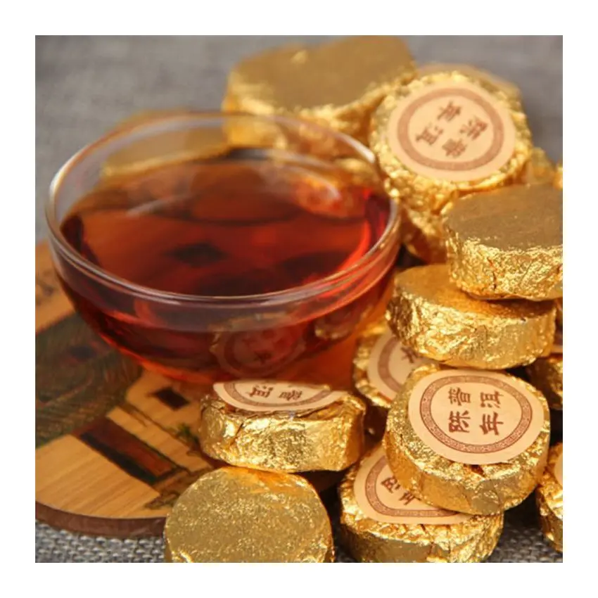 Chinese Yunnan Puerh Tuocha Product in 2003 500g shu small golden square puer tea cake