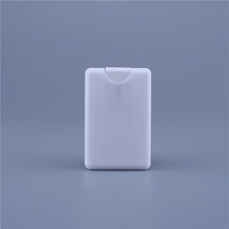 Сделанная на заказ плоская бутылка для духов из прозрачного черного и белого полипропилена объемом 20 мл бутылка с распылителем для кредитных карт