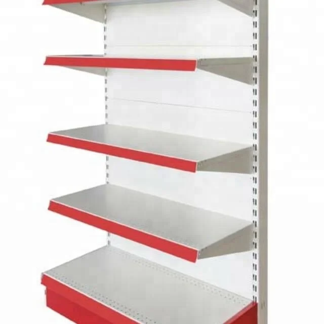 Double-sided storage metal display supermarket rack  retail shelf