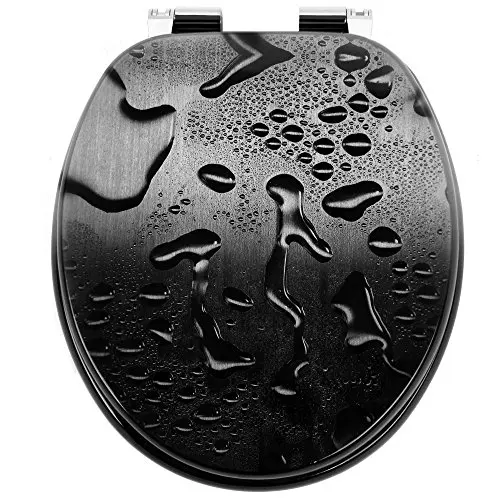 Деревянное сиденье для унитаза Waterdrops с петлями из нержавеющей стали