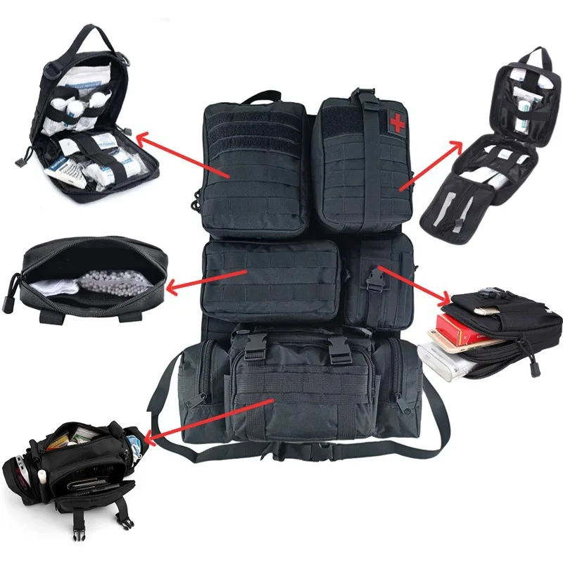 Tactical Car Seat Tactical Storage Bag Zipper PVC Rock Multi-Function Backrest Internal Frame Hanging Design Rear Seat Storage