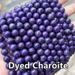Окрашенные цветные бусины из натурального камня Charoite 4/6/8/10 мм