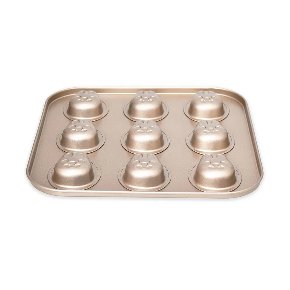 9 Cavity Carbon steel rabbit Shape Baking Pans Sheet Muffin Cake