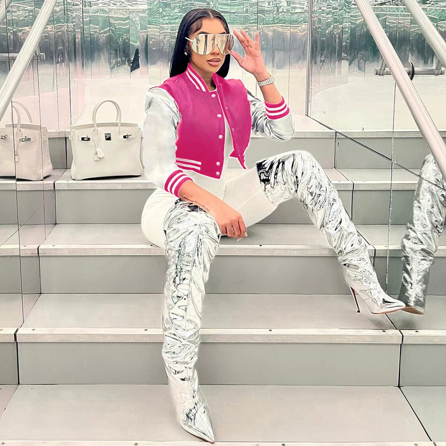 33900 Fall 2023 Letterman Jacket Embroidery Patchwork Baseball Uniform Outfit Varsity Jacket