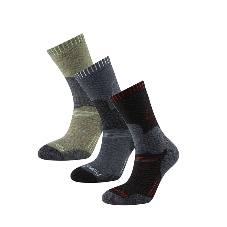 RL-A019 mens hiking socks 100% organic hemp heat socks thermal cold weather heavy duty safety labor socks