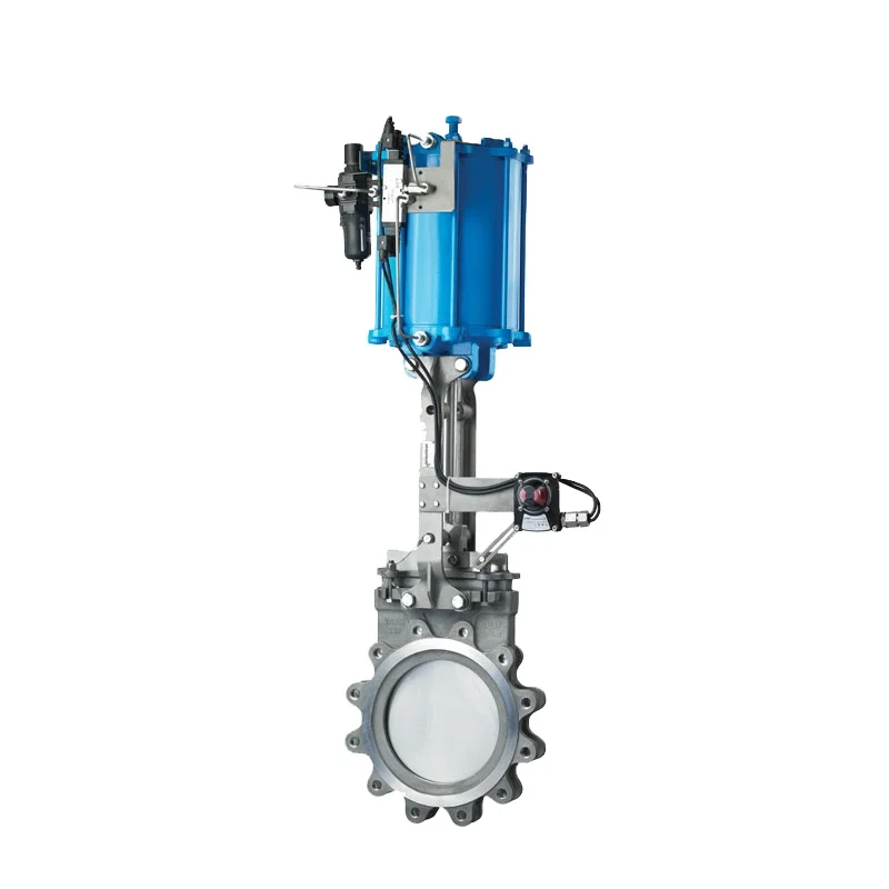 stainless steel flange end pneumatic operated knife gate valve