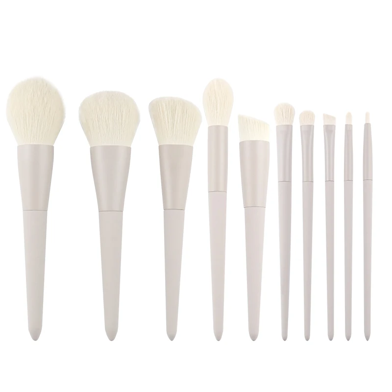 LEISHANG Wholesale 10-piece make up brushes professional wooden handle private label nude makeup brush set with case