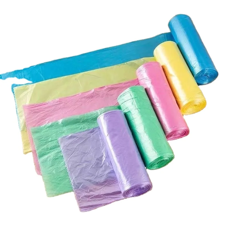 Stock Custom Colorful Plastic Disposable Trash Bag on Roll Bio Degradable Garbage Rubbish Bag organic trash bags recyclable