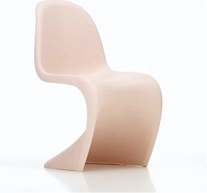 Nordic minimalist stackable creative outdoor indoor plastic S-shaped dining chair