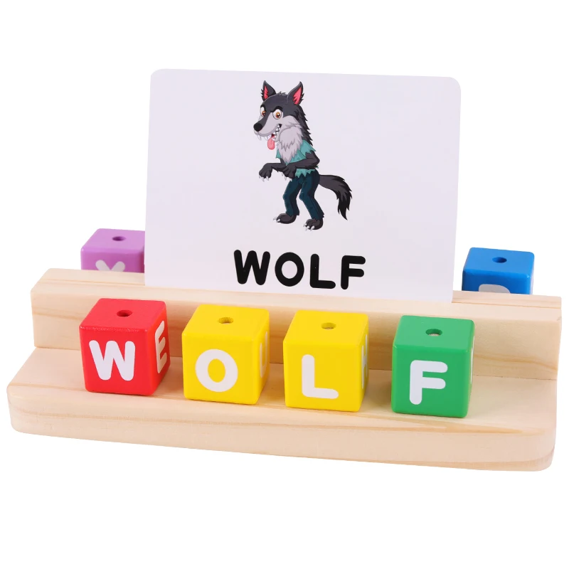 Children Toys Educational Building Toys Alphabet Learning Training Block With 30pcs Flashcards English Colorful Letter