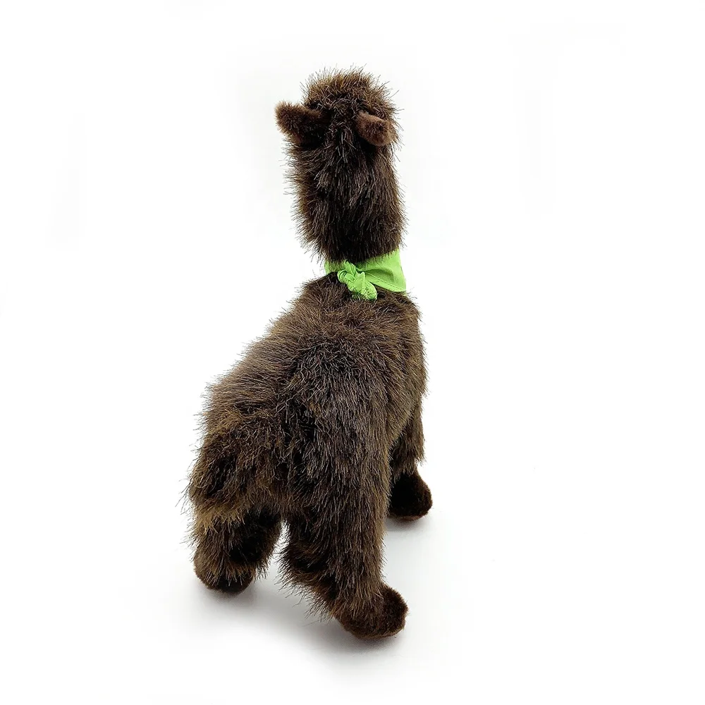 Wholesale custom handmade wool animal llama soft alpaca toy plush cute brown pattern alpaca stuffed baby doll
