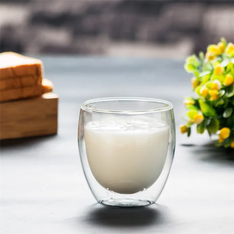Double Wall Glass Mug Coffee Cups Resistant Tea Beer Milk Lemon Juice Cup
