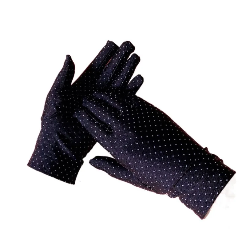 Spring And Summer Thin Gloves Sunscreen Ice Silk Riding And Driving Work Etiquette Autumn Spandex Elastic Point Ladies Gloves