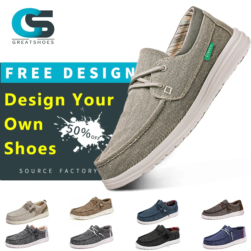 2023 Fashion Breathable Driving shoes for men, Custom Casual Canvas Slip on Dude Loafers Walking Style Shoes Boat Shoes