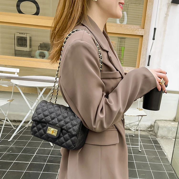 Fashion luxury pu leather luxury caviar crossbody bags purses shoulder handbag for women