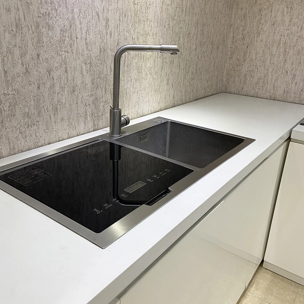 Ultrasonic dishwasher integrated kitchen sink dishwasher