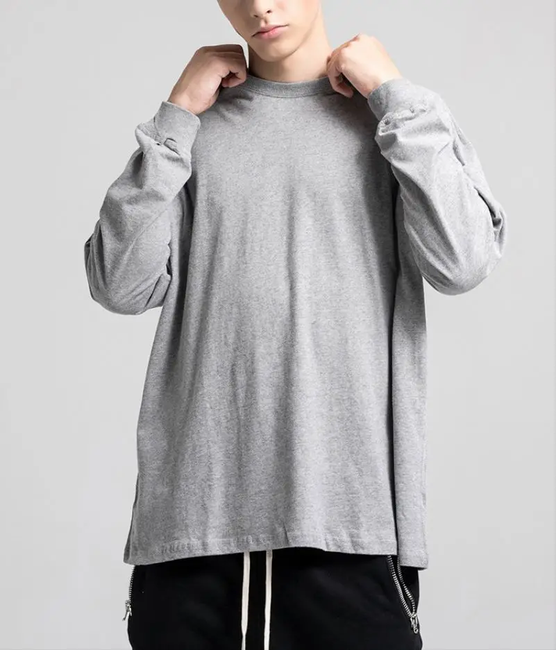 Unisex men women tee shirt 100%cotton no name long sleeve t shirt with whole color