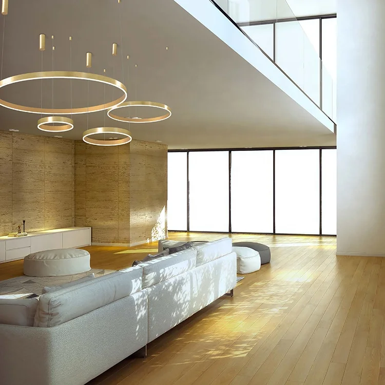 Ip20 70w High Brightness Large Size Led Pendant Light Golden Aluminum Housing Dining Room Modern Design  5 Years  Warranty