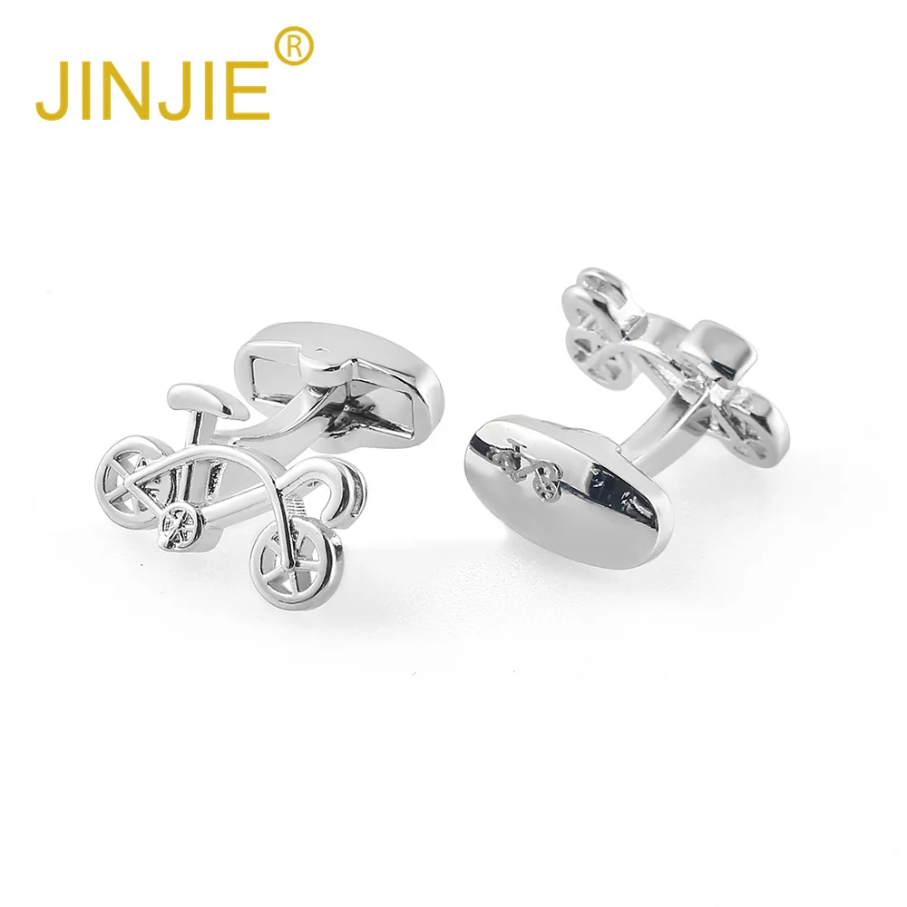 hot selling  fashion Brass vintage novelty sliver plated bike bicycle cuff links for men suit shirt