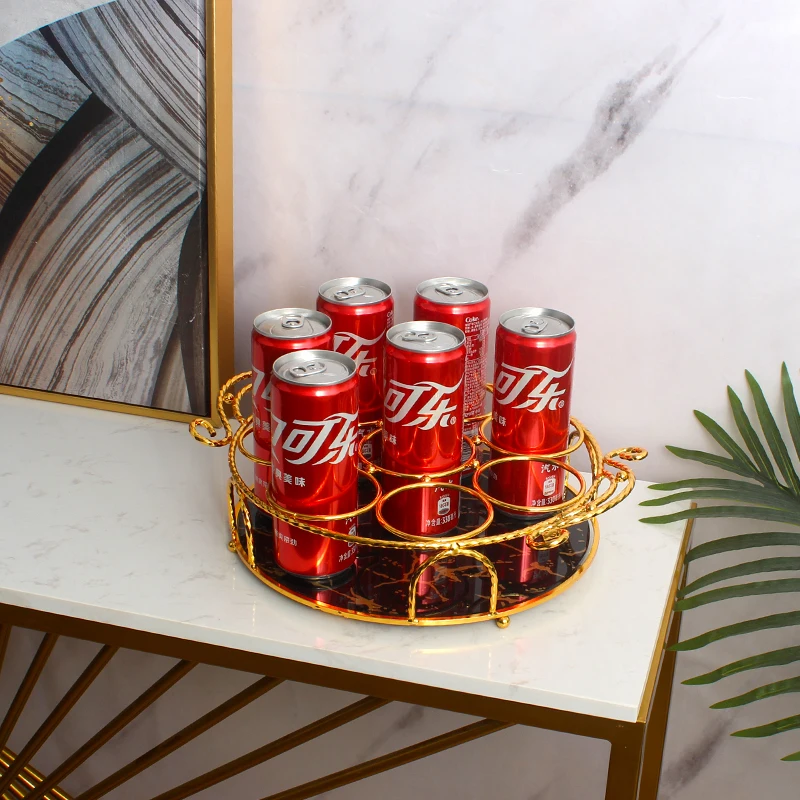 2024 Metal Cabinet Cola Soda Can Beer Tray Cola Storage Organizer Tray Holder Serving Tray For Kitchen Party