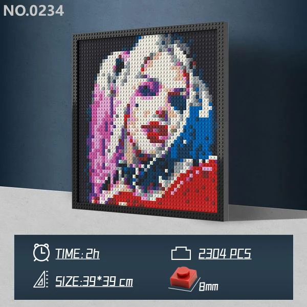 MOC Creator Building blocks Pixel Painting 31198 Pixel Art brick Portrait Picture 48X48 plate with 1x1 brick Mural decoration