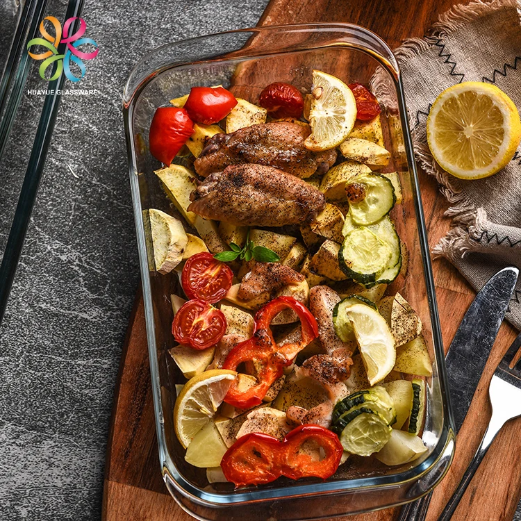 
Bakeware Tempered Glass Baking Dish Creative Rectangular Heat Resisting Glass Baking Tray for Baking and Cooking 