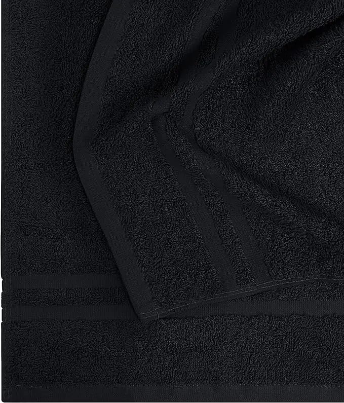 Salon Towels Manufacturer 100% Cotton High-quality Economical Black Towels for Salon Sports Beauty Spa Hair with Custom LOGO