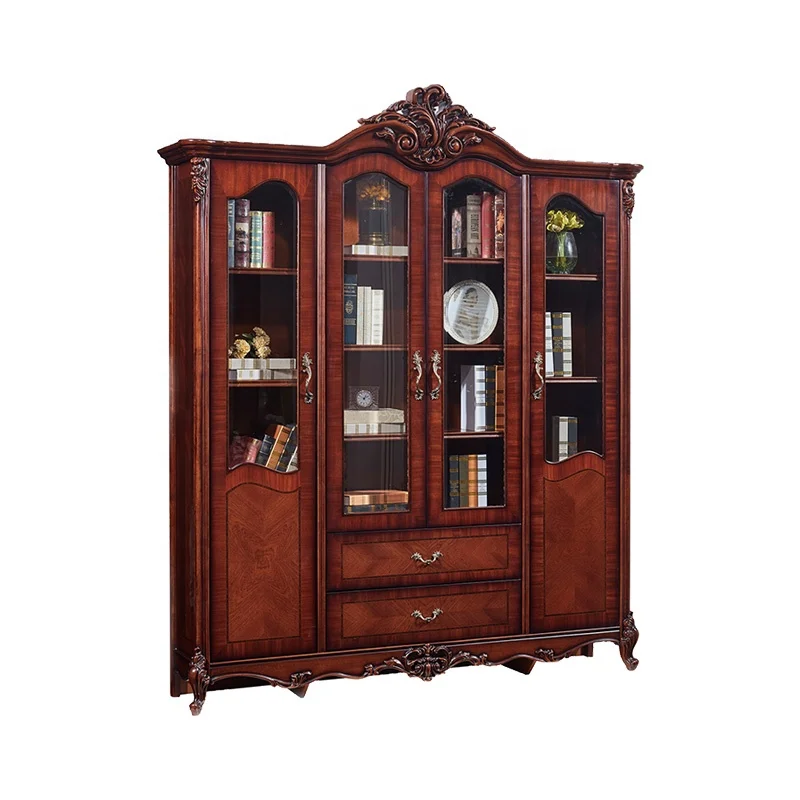 Antique Bookshelves Exquisite Carved Wooden Bookshelf