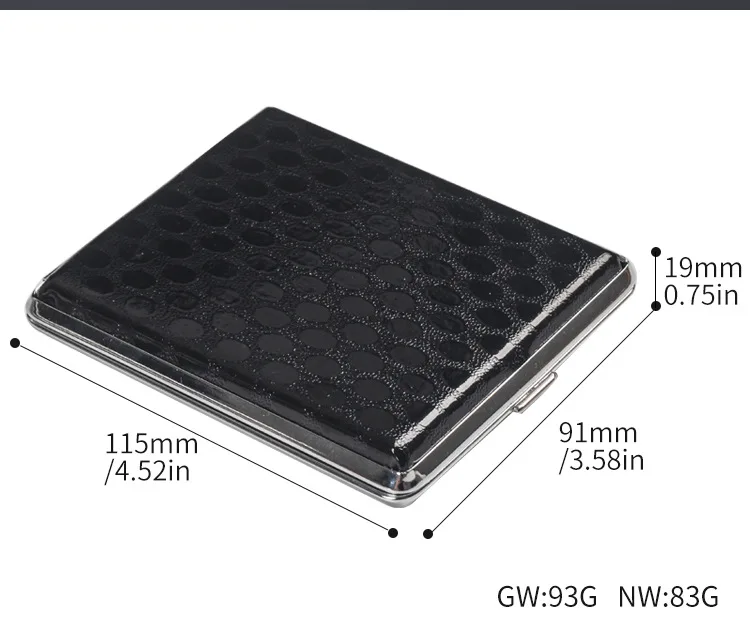 Retro Leather & Metal Cigarette Box Pouch Case Tobacco Holder Storage Container Smoking Accessories