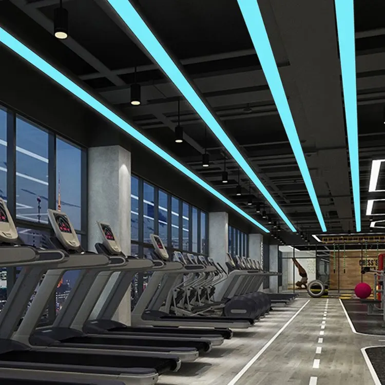 Decorative Linear Light Suspension Rectangular Pendant Light connectable RGB LED Hanging Lamp For Gym Game room