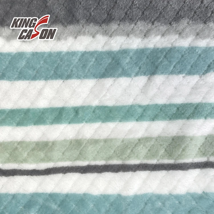 Поставщик 100 ткани KINGCASON Полиэтиленовая двухсторонняя квадратная полоса с принтом мягкая удобная фланелевая флисовая ткань для домашнего текстиля