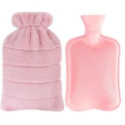 Rubber Hot Water Bottle with Cover Knitted and Plush