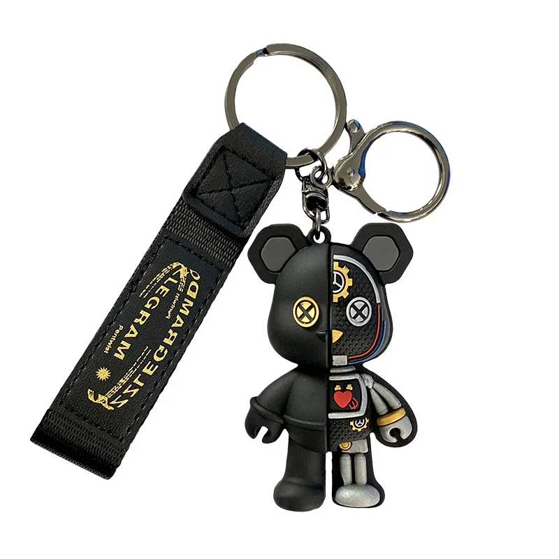 Creative Semi Anatomical Mechanical Bear Keychain Personalized Car Keychain Phone Pendant Couple Backpack Pendant Small Gift