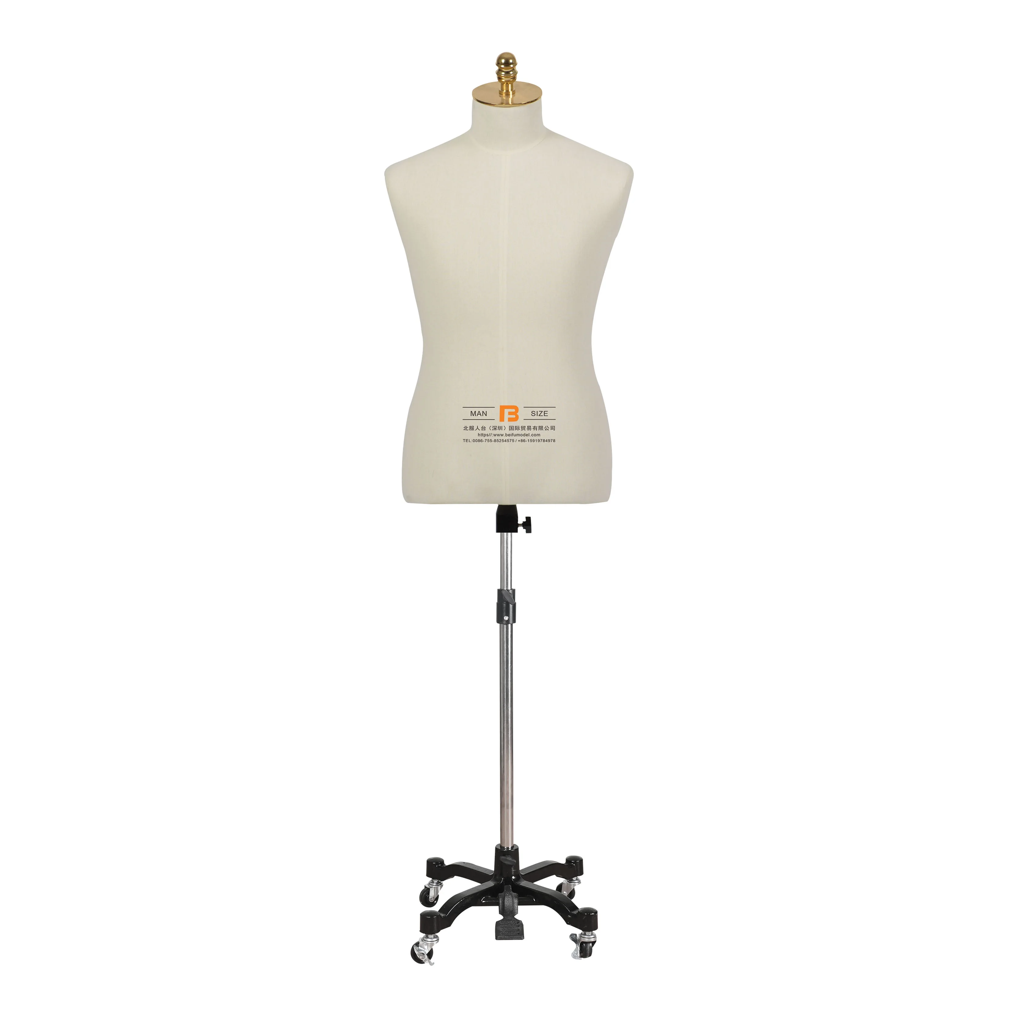 Beifuform high quality male  half body dummy CN size men uniform sewing mannequin for tailor design adjustable height manikin