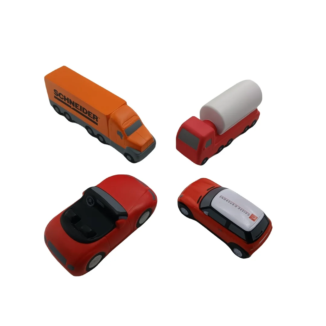 Custom Logo PU Foam Anti Stress Mini Car Oil Tank Truck Stress Reliever Sports Car Container Truck Stress Ball