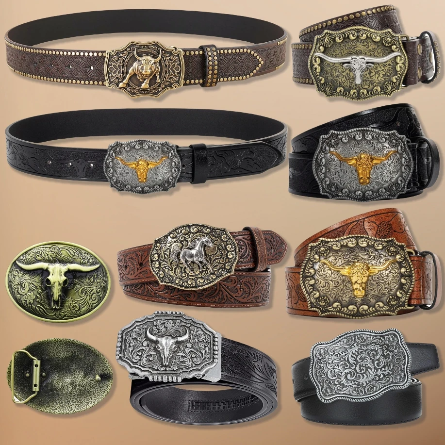 Western Fashion Designers Ladies Stainless Steel Belt Buckle Customize Men Women Cowboy Rhinestone Custom Belt Buckles With Logo
